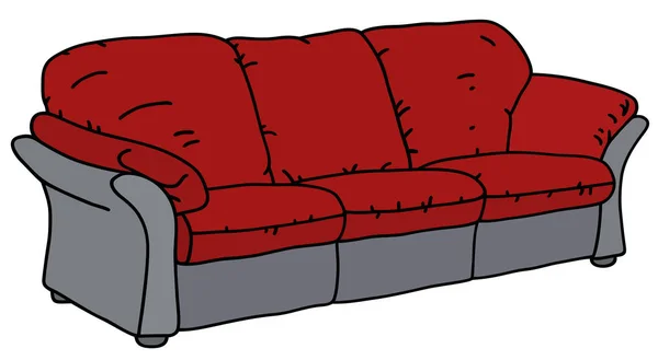 Merah dan abu-abu sofa - Stok Vektor