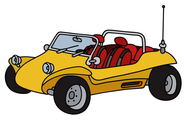 Yellow dune buggy — Stockový vektor