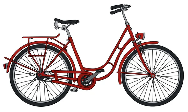 Bicicleta grande vermelha velha — Vetor de Stock