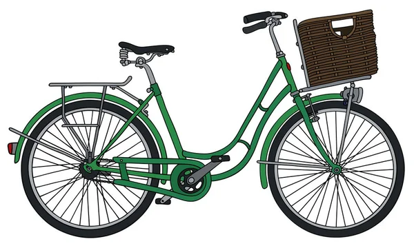 고전적인 녹색 자전거 — 스톡 벡터