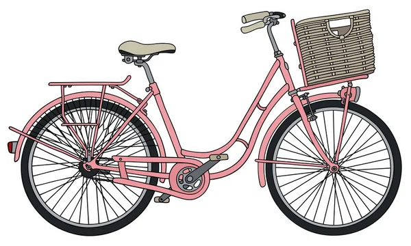 Old pink bicycle — Stock Vector