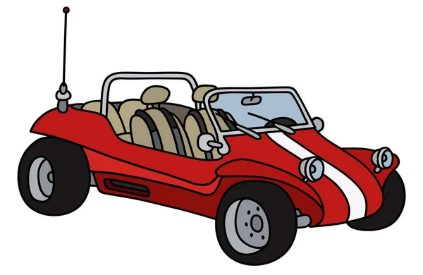 Červená dune buggy — Stockový vektor
