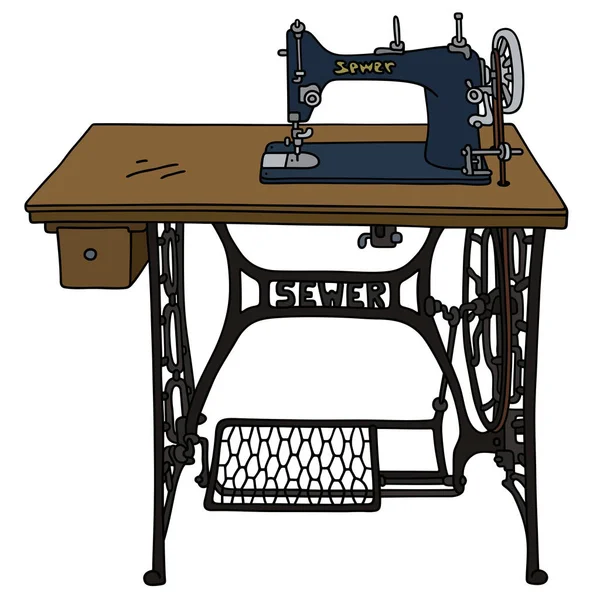 Vintage treadle sewing machine — Stock Vector