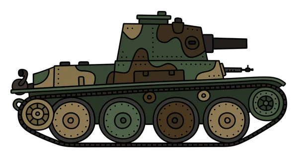 빈티지 위장한 가벼운 탱크 — 스톡 벡터