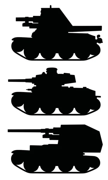 Classic armored tracked vehicles — Stock Vector