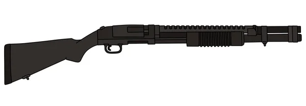 Zwarte pump shotgun — Stockvector