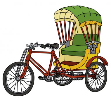 Classic cycle rickshaw clipart