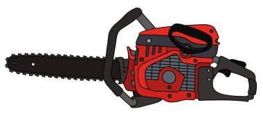 Siyah ve kırmızı chainsaw