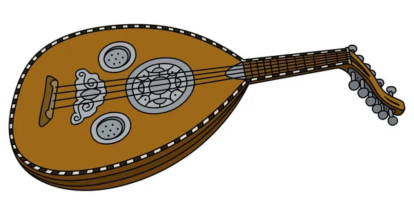 Historical wooden lute — Stock Vector
