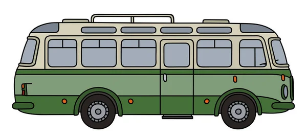 Old green bus — Stock Vector