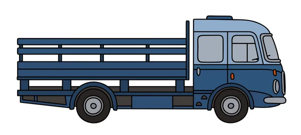 Eski mavi flatbed kamyon — Stok Vektör