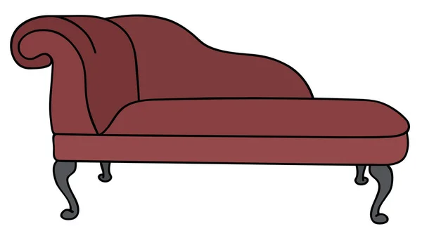Oude rode sofa — Stockvector