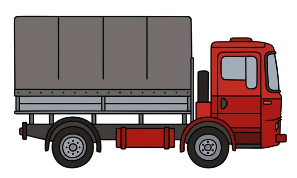 Camion couvert rouge — Image vectorielle