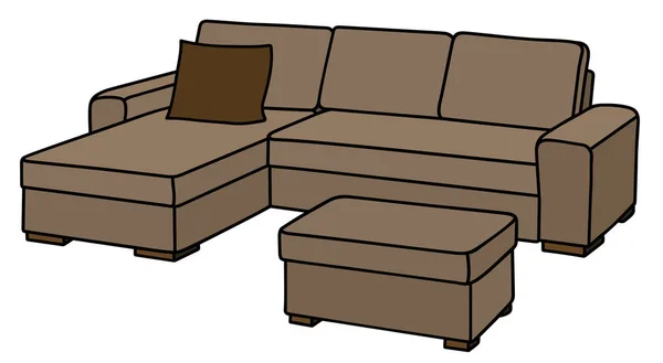 Große beige Couch — Stockvektor