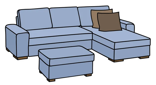 Sofa biru terang besar - Stok Vektor