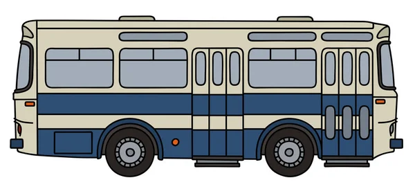 Viejo autobús de línea azul — Vector de stock