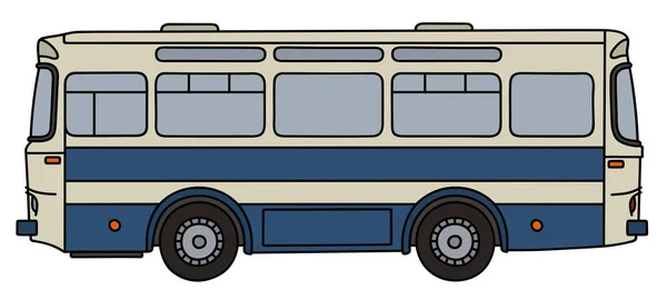 Old blue and white bus — Stock Vector