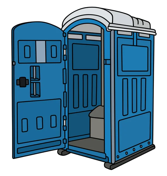 Blå öppnas mobil toalett — Stock vektor