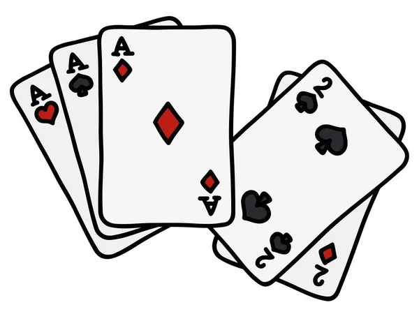 Komik poker kartları — Stok Vektör