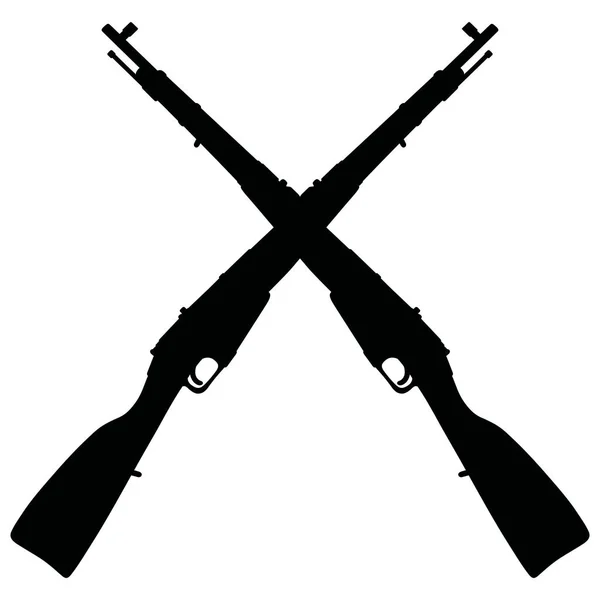 Dos viejos fusiles militares — Vector de stock