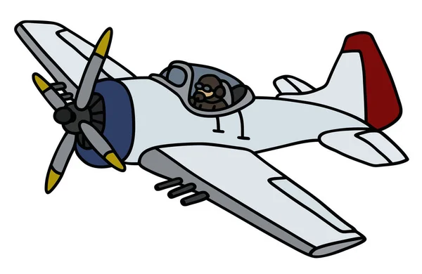 Antiguo avión militar — Vector de stock