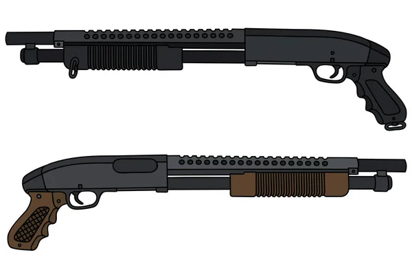 Korte pomp jachtgeweren — Stockvector