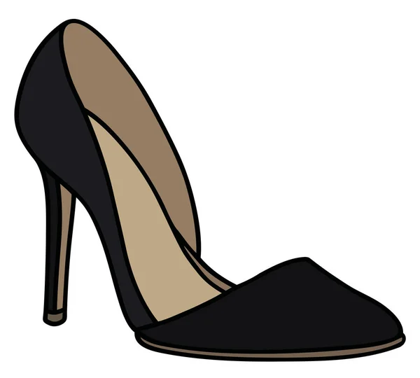 Черная туфля на высоком каблуке — стоковый вектор