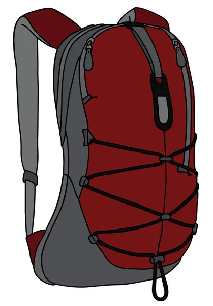 Mochila de viaje roja — Vector de stock