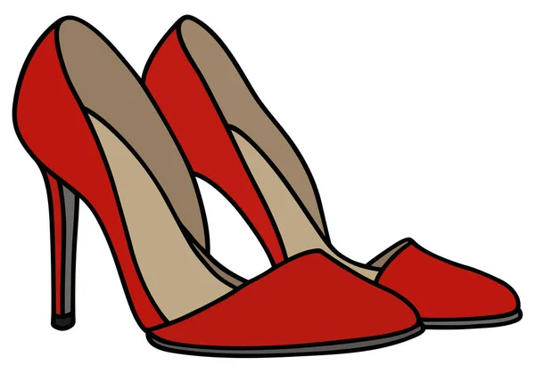 Červené vysoké podpatky boty — Stockový vektor