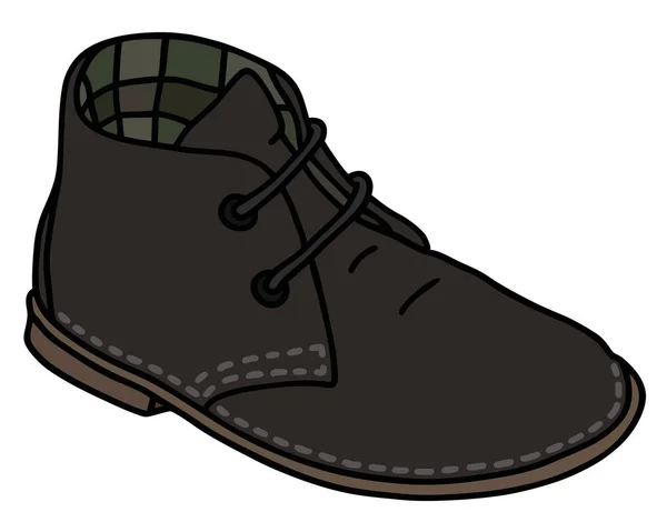 Чёрный замшевый ботинок — стоковый вектор