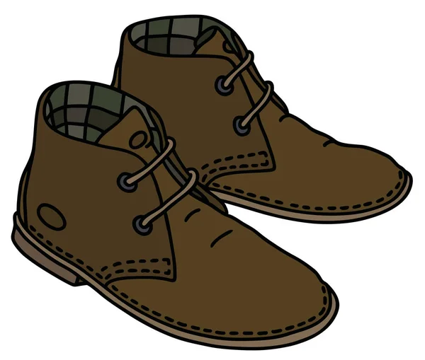 Zapatos de ante marrón — Vector de stock