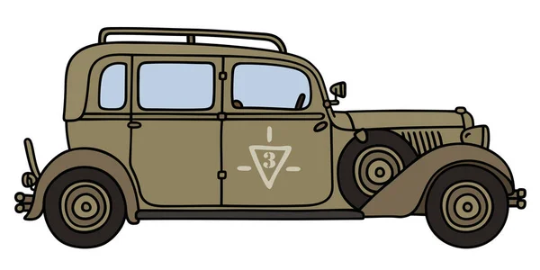 Vintage sand military car — Stock Vector