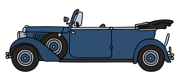 Cabriolet azul vintage — Vetor de Stock