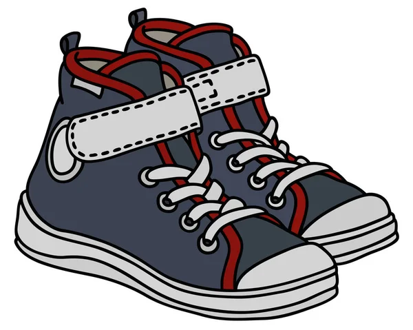 Серые детские кроссовки — стоковый вектор