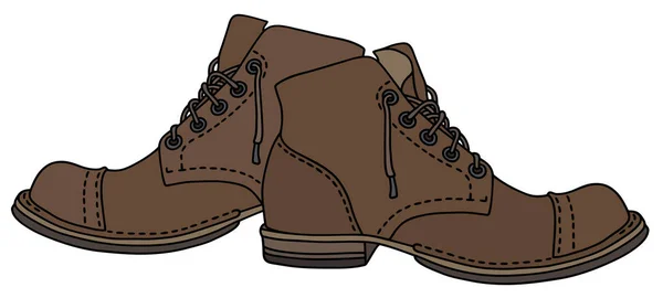 Old lacing boots — Stock Vector