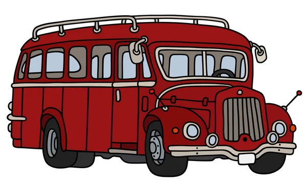 Vecchio autobus rosso — Vettoriale Stock