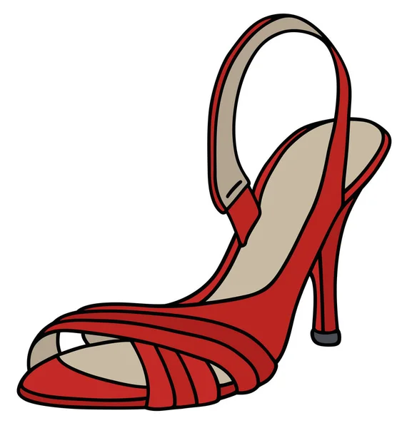 Красная туфля на высоком каблуке — стоковый вектор