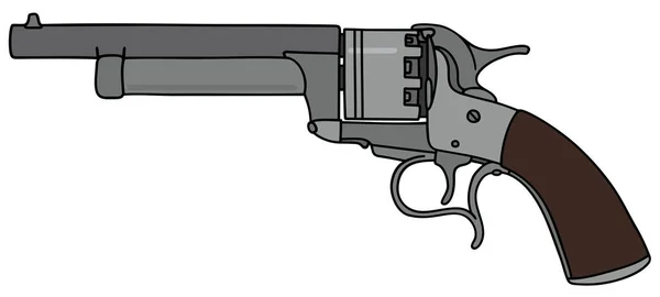 Amerikanischer Oldtimer-Revolver — Stockvektor