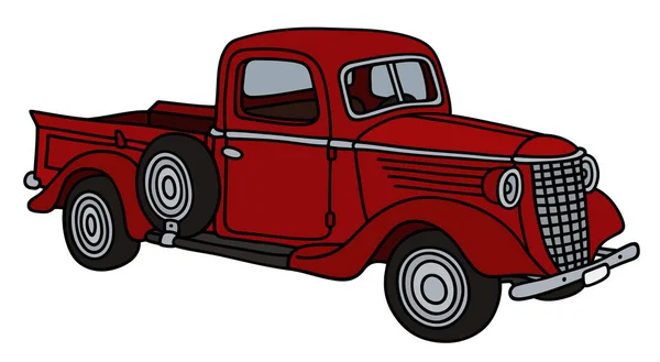 Classic pick-up vermelho — Vetor de Stock