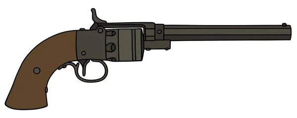 Винтажный длинный револьвер — стоковый вектор