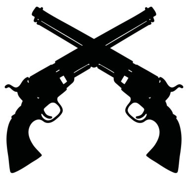 İki klasik vahşi batı revolverler