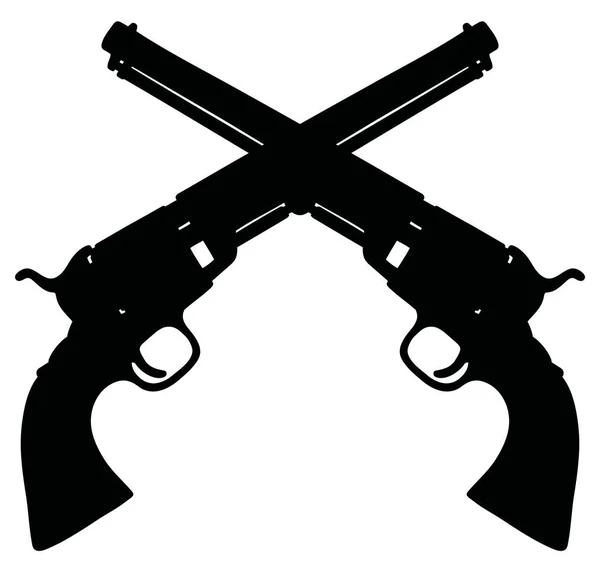Zwei klassische Wild-West-Revolver — Stockvektor