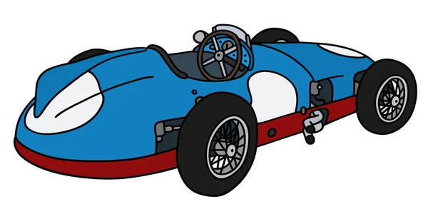 Vitage carro de corrida azul — Vetor de Stock