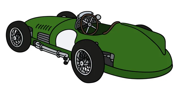 Clássico carro de corrida verde — Vetor de Stock