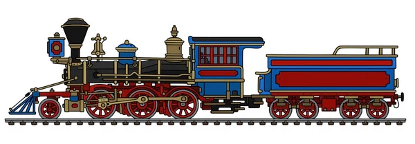 Locomotora de vapor americana vintage — Vector de stock