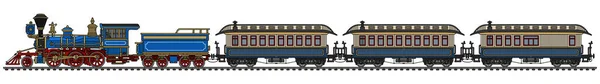 Tren de vapor americano Vintage — Vector de stock