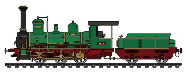 Locomotiva a vapor verde vintage —  Vetores de Stock