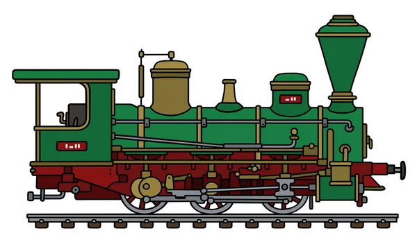 Locomotive à vapeur verte rétro — Image vectorielle