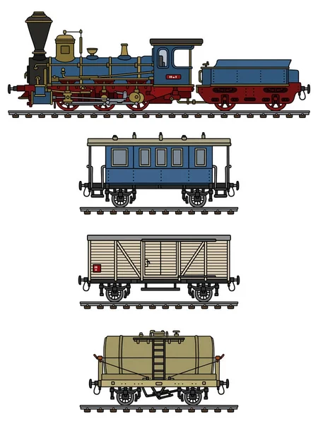 Vintage steam train — Stock Vector
