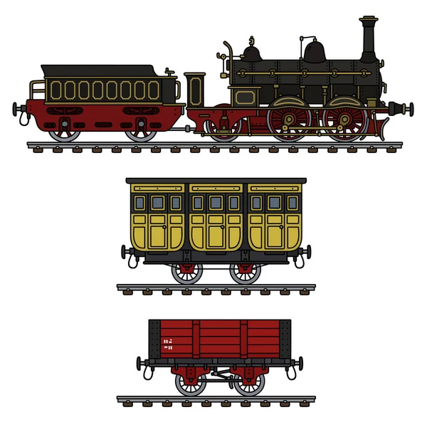 வரலாற்று நீராவி ரயில் — ஸ்டாக் வெக்டார்